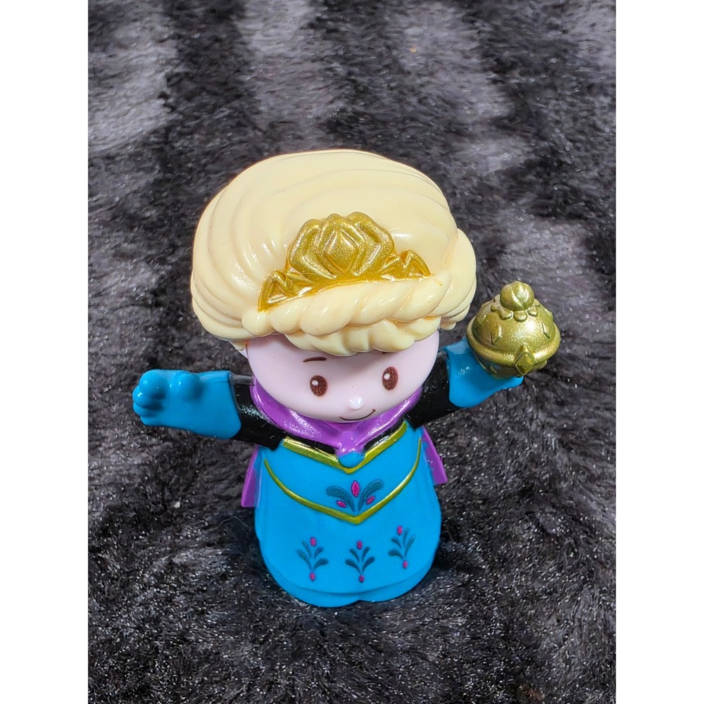 Fisher Price Little People Disney Frozen Elsa Coronation Figure Blue Gown Toy